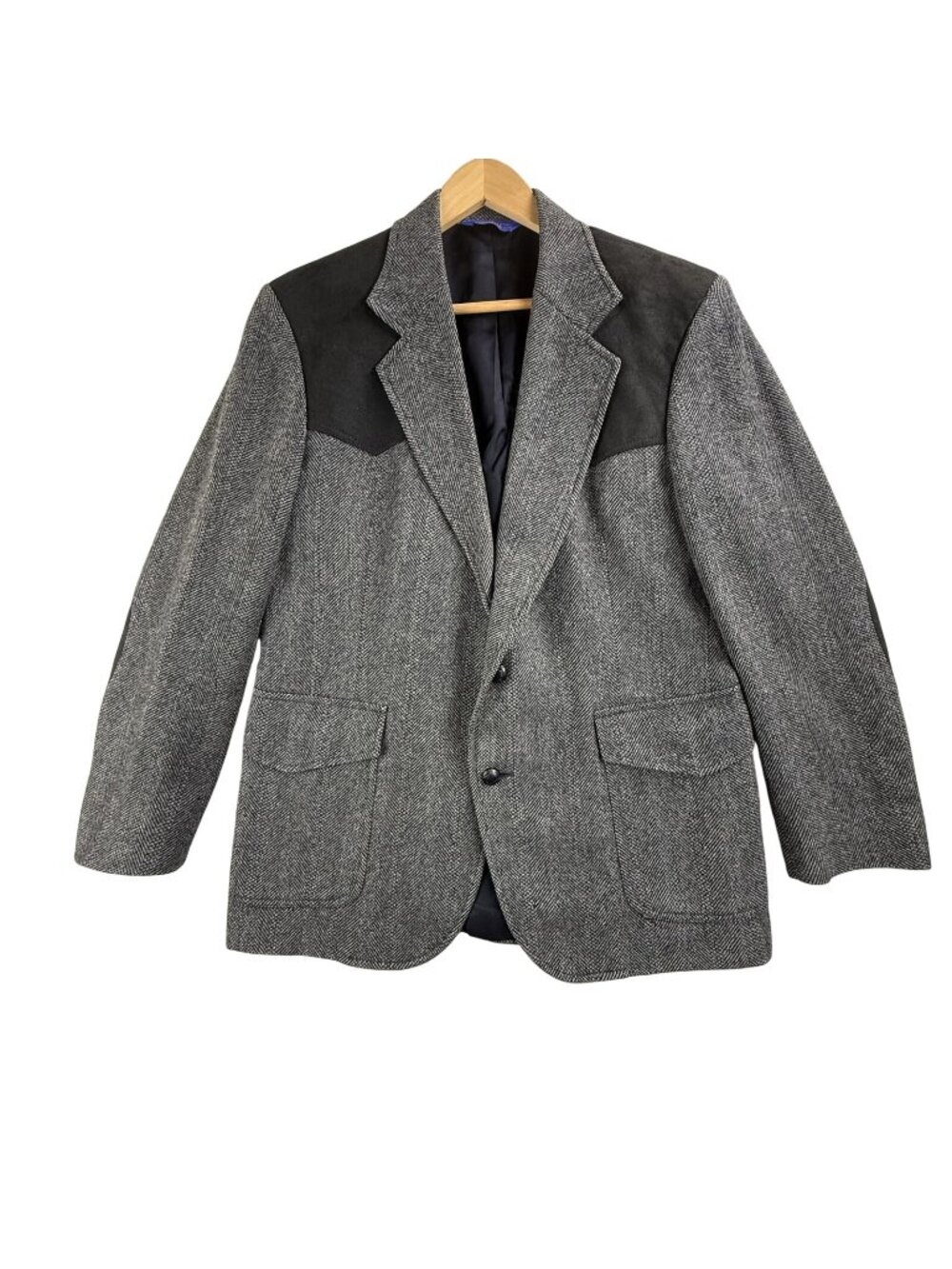 Pendleton Blazer Mens 42 Gray Herringbone Wool Tweed Western Sport Coat Jacket